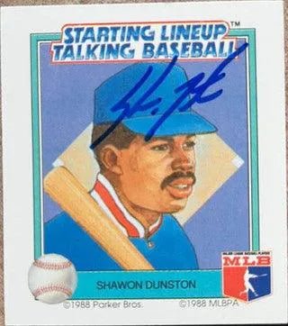 Shawon Dunston Signed 1988 Starting Lineup Talking Baseball Card - Chicago Cubs
