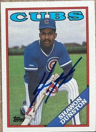 Shawon Dunston Signed 1988 Topps Baseball Card - Chicago Cubs