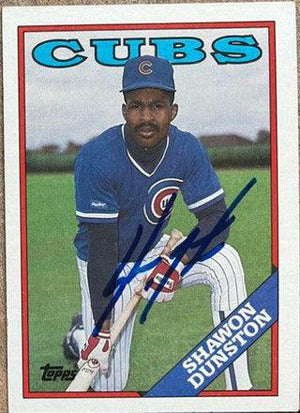 Shawon Dunston Signed 1988 Topps Baseball Card - Chicago Cubs - PastPros