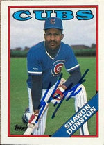 Shawon Dunston Signed 1988 Topps Tiffany Baseball Card - Chicago Cubs