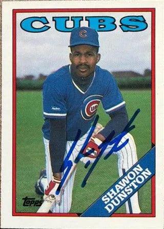 Shawon Dunston Signed 1988 Topps Tiffany Baseball Card - Chicago Cubs