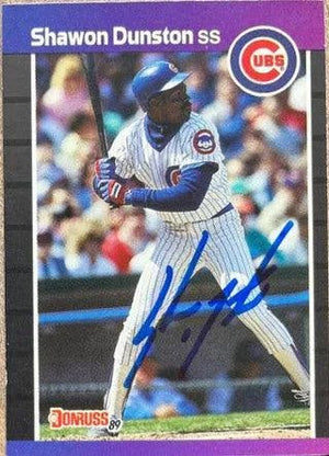 Shawon Dunston Signed 1989 Donruss Baseball Card - Chicago Cubs