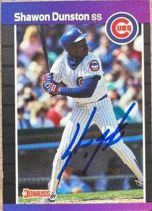 Shawon Dunston Signed 1989 Donruss Baseball Card - Chicago Cubs - PastPros