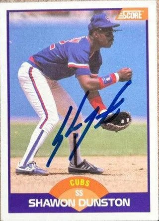 Shawon Dunston Signed 1989 Score Baseball Card - Chicago Cubs