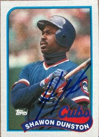 Shawon Dunston Signed 1989 Topps Baseball Card - Chicago Cubs
