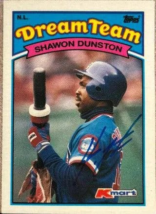 Shawon Dunston Signed 1989 Topps K-Mart Dream Team Baseball Card - Chicago Cubs