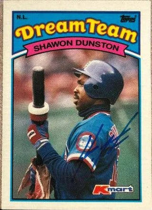 Shawon Dunston Signed 1989 Topps K-Mart Dream Team Baseball Card - Chicago Cubs