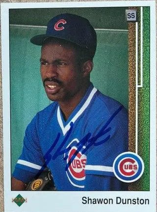 Shawon Dunston Signed 1989 Upper Deck Baseball Card - Chicago Cubs