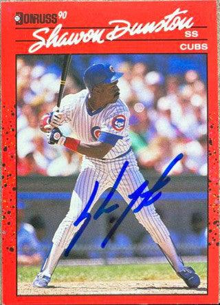 Shawon Dunston Signed 1990 Donruss Baseball Card - Chicago Cubs - PastPros