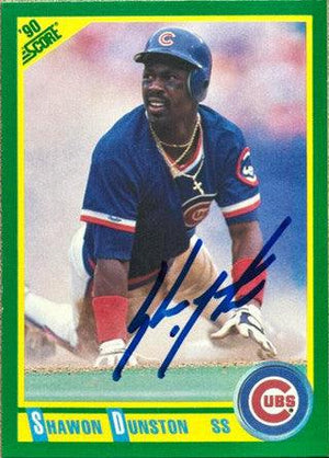 Shawon Dunston Signed 1990 Score Baseball Card - Chicago Cubs - PastPros