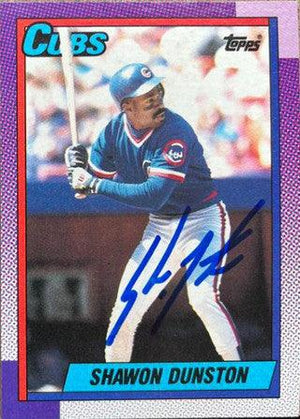Shawon Dunston Signed 1990 Topps Baseball Card - Chicago Cubs - PastPros