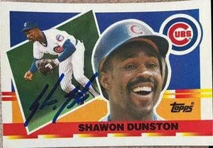 Shawon Dunston Signed 1990 Topps Big Baseball Card - Chicago Cubs