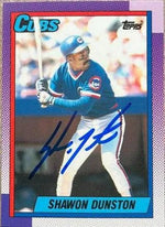 Shawon Dunston Signed 1990 Topps Tiffany Baseball Card - Chicago Cubs