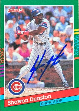 Shawon Dunston Signed 1991 Donruss Baseball Card - Chicago Cubs - PastPros