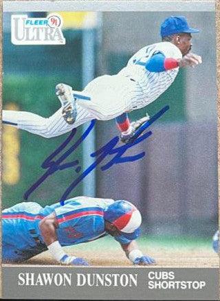 Shawon Dunston Signed 1991 Fleer Ultra Baseball Card - Chicago Cubs - PastPros