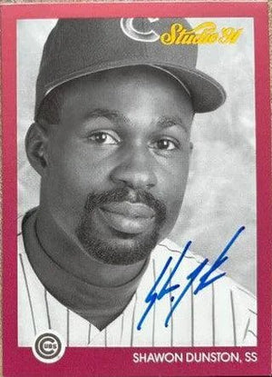 Shawon Dunston Signed 1991 Studio Baseball Card - Chicago Cubs