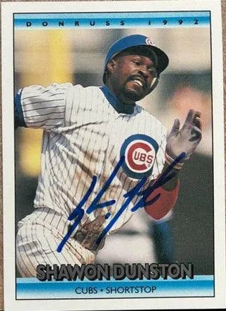 Shawon Dunston Signed 1992 Donruss Baseball Card - Chicago Cubs