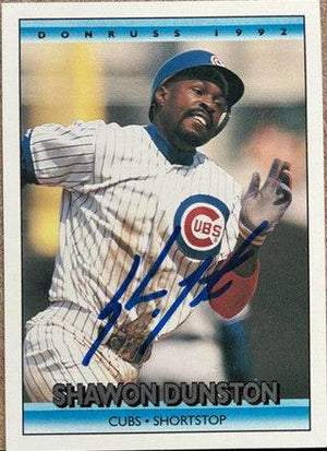 Shawon Dunston Signed 1992 Donruss Baseball Card - Chicago Cubs - PastPros