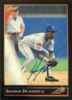 Shawon Dunston Signed 1992 Leaf Black Gold Baseball Card - Chicago Cubs