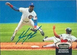 Shawon Dunston Signed 1992 Stadium Club Baseball Card - Chicago Cubs