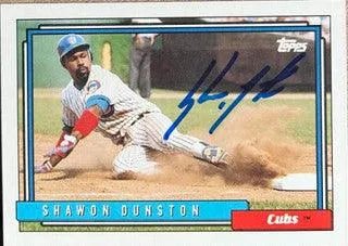 Shawon Dunston Signed 1992 Topps Baseball Card - Chicago Cubs