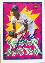 Shawon Dunston Signed 1992 Topps Kids Baseball Card - Chicago Cubs