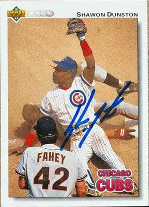 Shawon Dunston Signed 1992 Upper Deck Baseball Card - Chicago Cubs #122 - PastPros