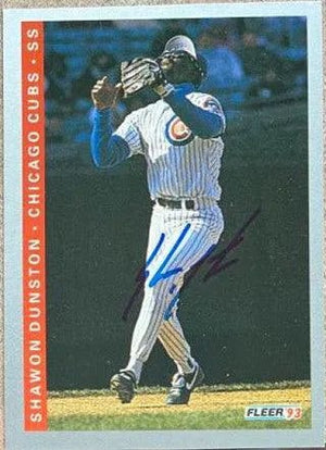 Shawon Dunston Signed 1993 Fleer Baseball Card - Chicago Cubs