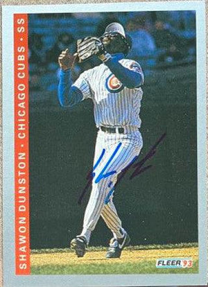 Shawon Dunston Signed 1993 Fleer Baseball Card - Chicago Cubs - PastPros
