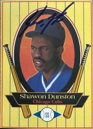 Shawon Dunston Signed 1993 Metz Baking Baseball Card - Chicago Cubs