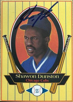 Shawon Dunston Signed 1993 Metz Baking Baseball Card - Chicago Cubs - PastPros