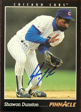 Shawon Dunston Signed 1993 Pinnacle Baseball Card - Chicago Cubs - PastPros
