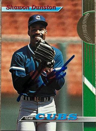 Shawon Dunston Signed 1993 Stadium Club Team Baseball Card - Chicago Cubs - PastPros