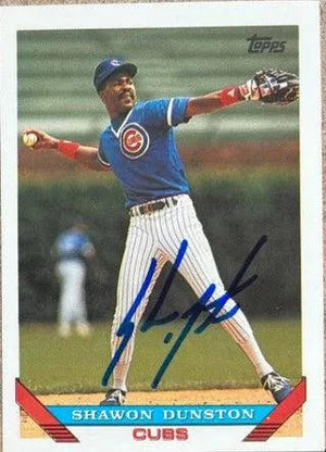 Shawon Dunston Signed 1993 Topps Baseball Card - Chicago Cubs