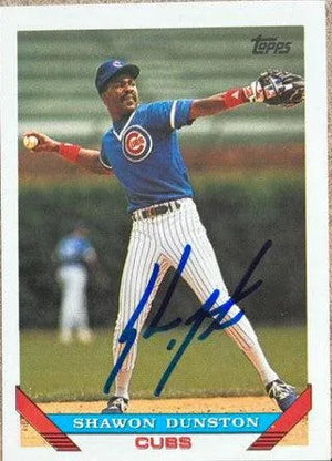 Shawon Dunston Signed 1993 Topps Baseball Card - Chicago Cubs - PastPros