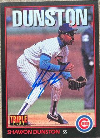 Shawon Dunston Signed 1993 Triple Play Baseball Card - Chicago Cubs - PastPros