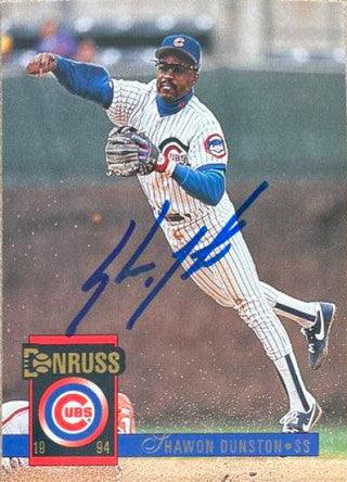 Shawon Dunston Signed 1994 Donruss Baseball Card - Chicago Cubs - PastPros