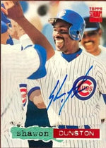 Shawon Dunston Signed 1994 Stadium Club Baseball Card - Chicago Cubs