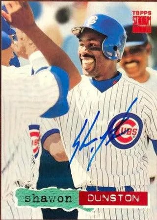 Shawon Dunston Signed 1994 Stadium Club Baseball Card - Chicago Cubs