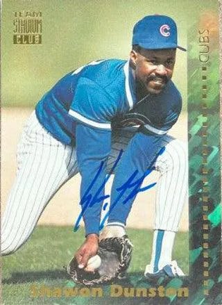 Shawon Dunston Signed 1994 Stadium Club Team Baseball Card - Chicago Cubs