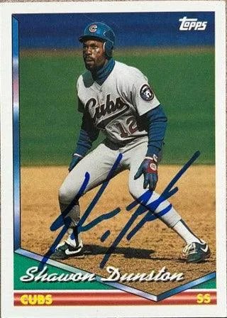 Shawon Dunston Signed 1994 Topps Baseball Card - Chicago Cubs