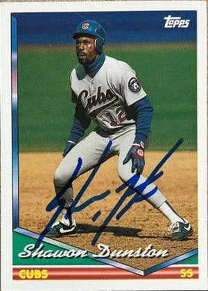 Shawon Dunston Signed 1994 Topps Baseball Card - Chicago Cubs - PastPros