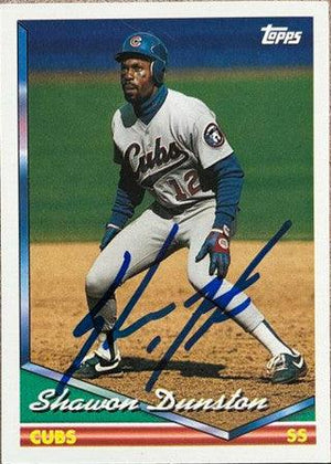 Shawon Dunston Signed 1994 Topps Baseball Card - Chicago Cubs - PastPros
