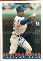 Shawon Dunston Signed 1995 Bazooka Baseball Card - Chicago Cubs