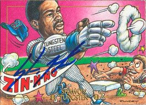 Shawon Dunston Signed 1995 Cardtoons Baseball Card - Chicago Cubs - PastPros