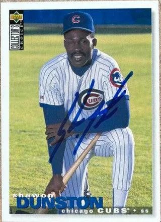 Shawon Dunston Signed 1995 Collector's Choice Baseball Card - Chicago Cubs