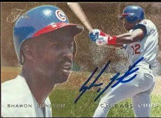 Shawon Dunston Signed 1995 Flair Baseball Card - Chicago Cubs