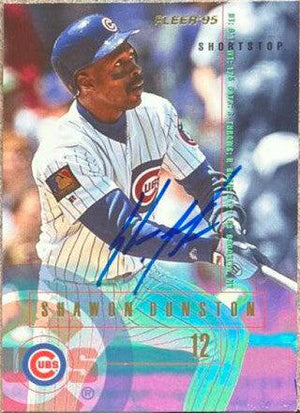 Shawon Dunston Signed 1995 Fleer Baseball Card - Chicago Cubs - PastPros