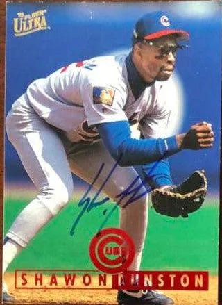 Shawon Dunston Signed 1995 Fleer Ultra Baseball Card - Chicago Cubs