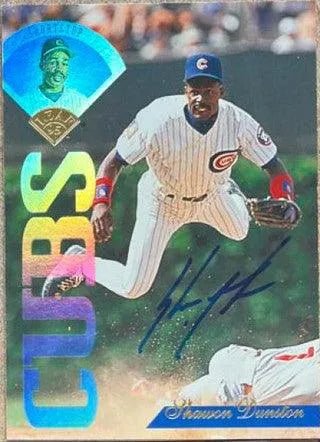 Shawon Dunston Signed 1995 Leaf Baseball Card - Chicago Cubs